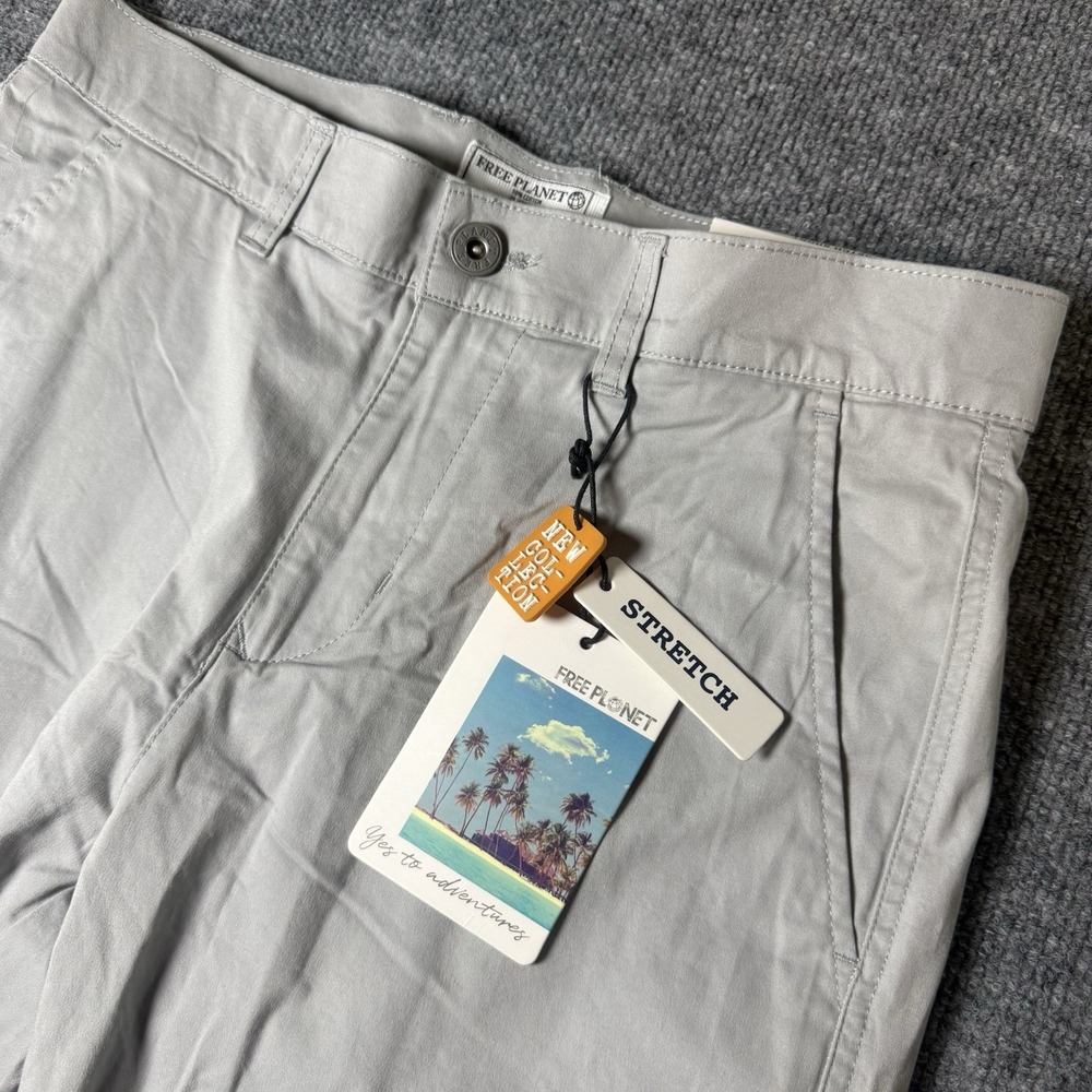 Free‎ Planet Stretch Golf Shorts Men's 28 Gray Casual Chino NWT